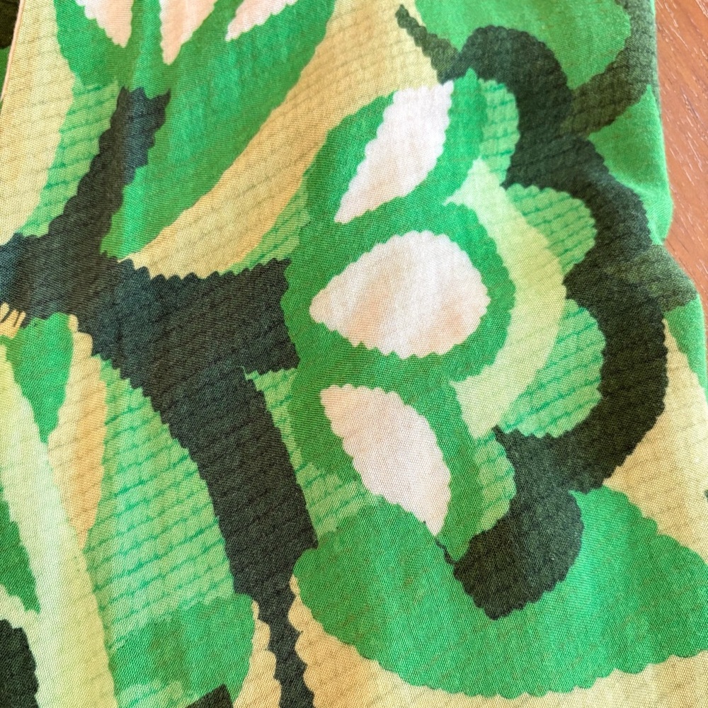 Anthro FARM Rio Green Floral Midi Skirt Size L Boho Tropical Print - Picture 6 of 11